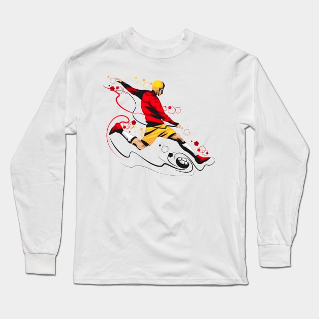 Soccer Player Long Sleeve T-Shirt by Mako Design 